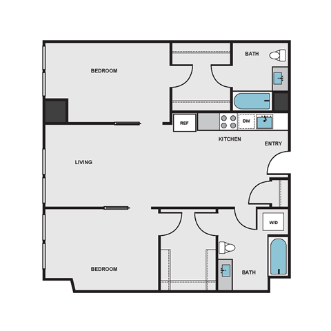 B3 Floor Plan at Eleanor H16 Apartments